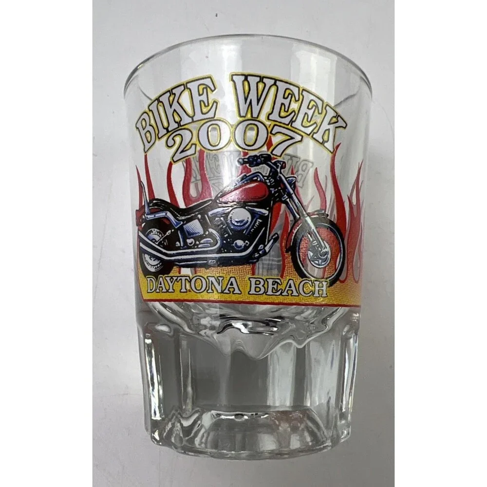 Harley Davidson Tall Shot Glasses/Bike Week Dayton Beach Lot of 5